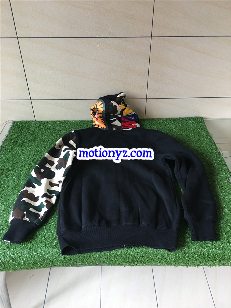 Bape Shark Hoodies Camo Black